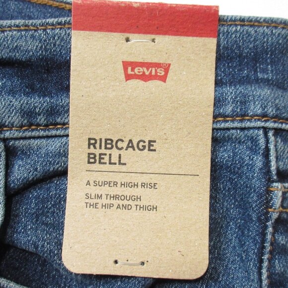 NWT Levi's Ribcage Bell in A New York Moment High Rise Stretch Flare Jeans 29 - Picture 3 of 5